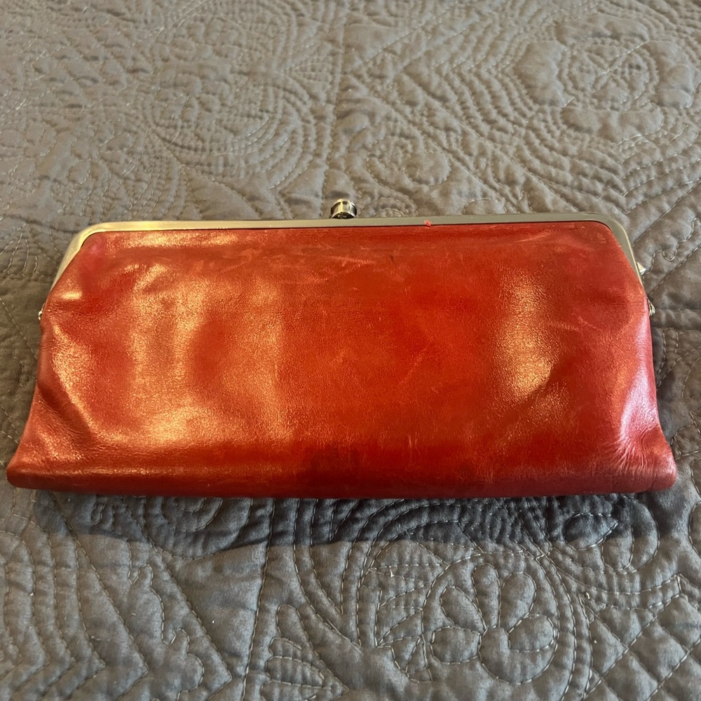 HOBO Lauren rust color leather clutch/wallet